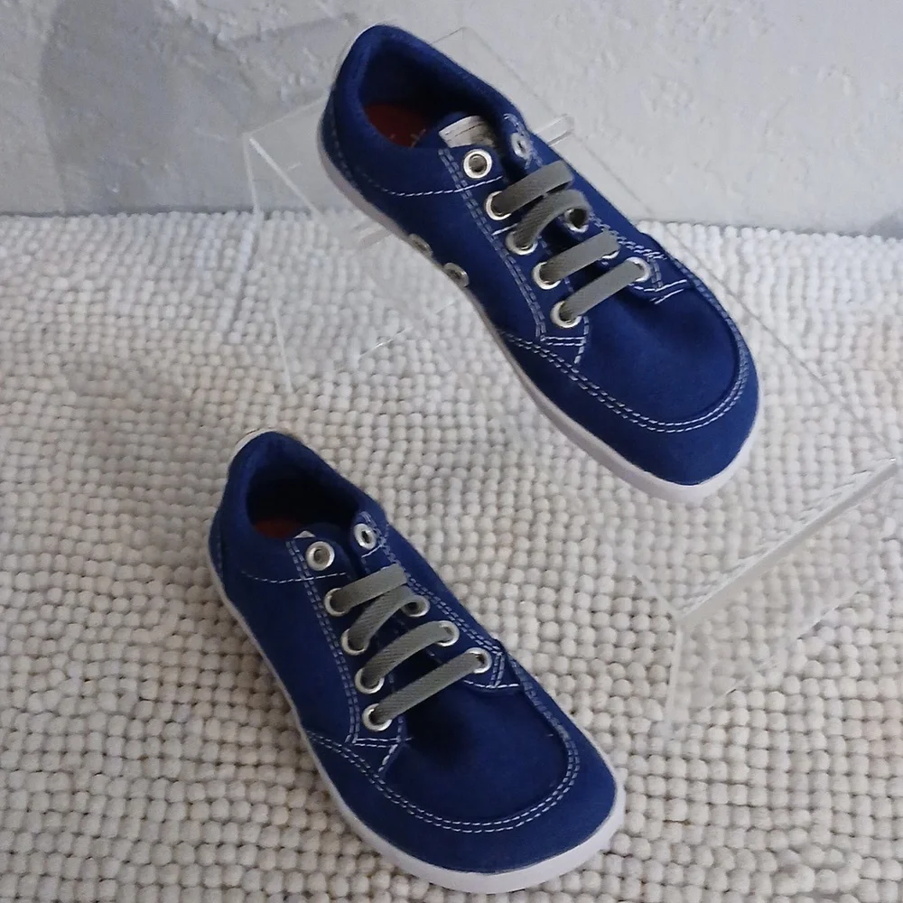 Kids Blue Canvas Sneakers - Casual Slip-On Style